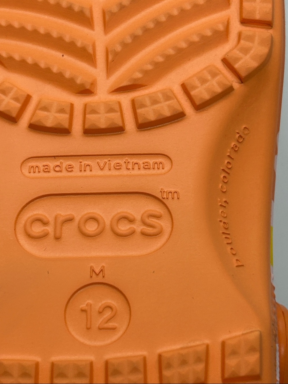 Crocs Classic Terry Cloth Clog Size 12 Unisex Orange And White Daisy Flower - Picture 11 of 12